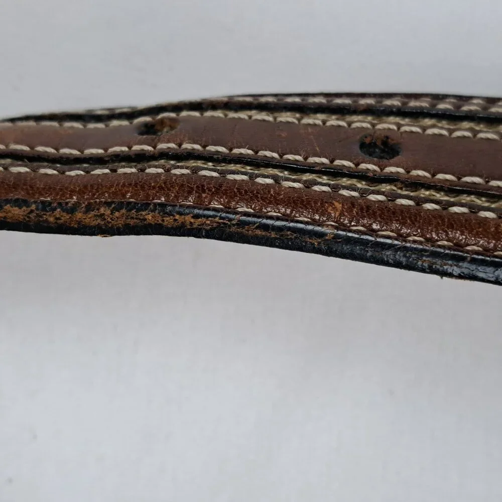 Tommy Bahama Leather & Woven Nylon Belt Size 38 Made in Spain - Picture 14 of 16